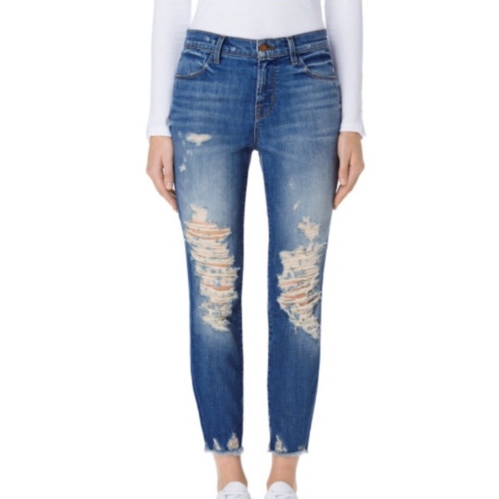 J Brand “Alana” Cropped High-Rise Skinny Jeans.